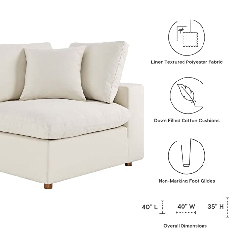 Modway Commix Down-Filled Overstuffed Upholstered 3-Seater Sofa