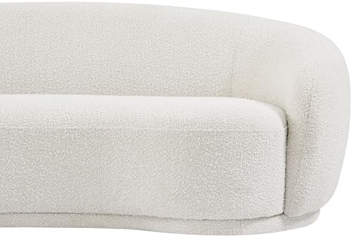 Meridian Furniture 693Cream-L Hyde Collection Modern | Contemporary Boucle Fabric Upholstered Loveseat, Cream, 64" W x 38" D x 27.5" H