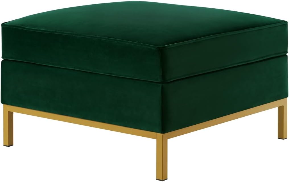 24KF Large Square Couch Ottoman Velvet Ottoman, Upholstered Velvet Padded Cushion Ottoman Table,Large Foot Rest for Couch, Couch Ottoman for Living Room-Jade