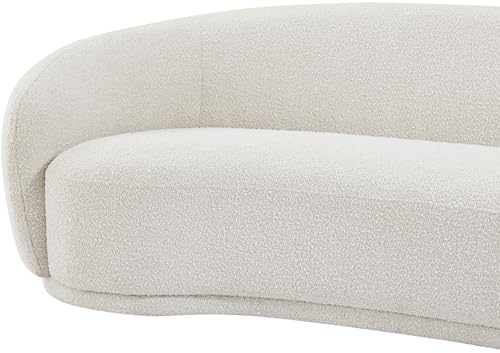 Meridian Furniture 693Cream-L Hyde Collection Modern | Contemporary Boucle Fabric Upholstered Loveseat, Cream, 64" W x 38" D x 27.5" H