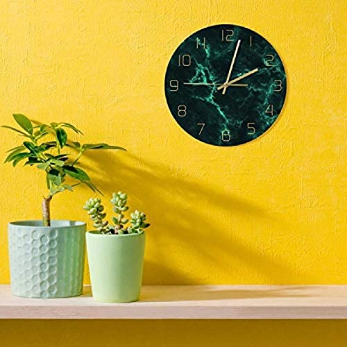 Wall Clock Marble Pattern Green Nordic Wall Clock Living Room Decorative Clock Minimalist Art Home Decor Creative Round Print Wall Clock