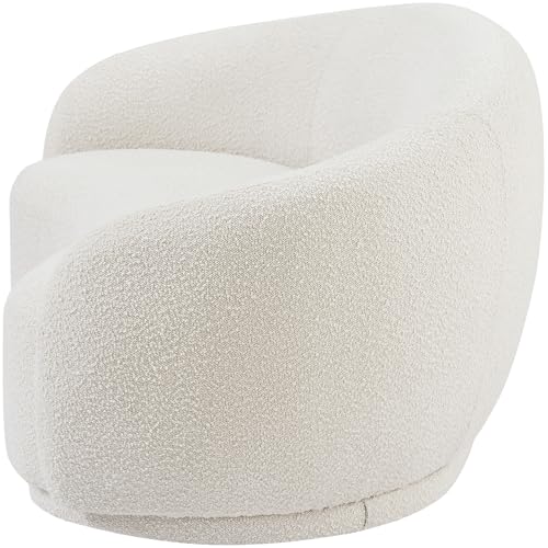 Meridian Furniture 693Cream-L Hyde Collection Modern | Contemporary Boucle Fabric Upholstered Loveseat, Cream, 64" W x 38" D x 27.5" H