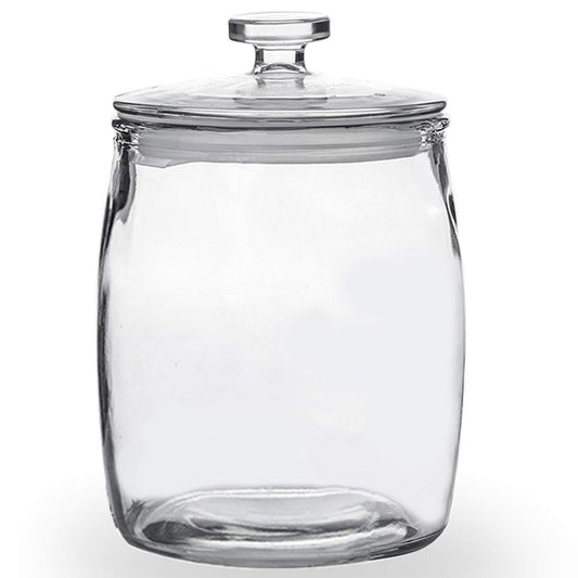 Folinstall Wide Mouth Apothecary Jar with Lid, 0.5 Gallon Glass Jar for Kitchen Storage and Laundry Room Organization, 72 oz Clear Glass Container for Cookie, Candy, Sugar, Flour, Nuts