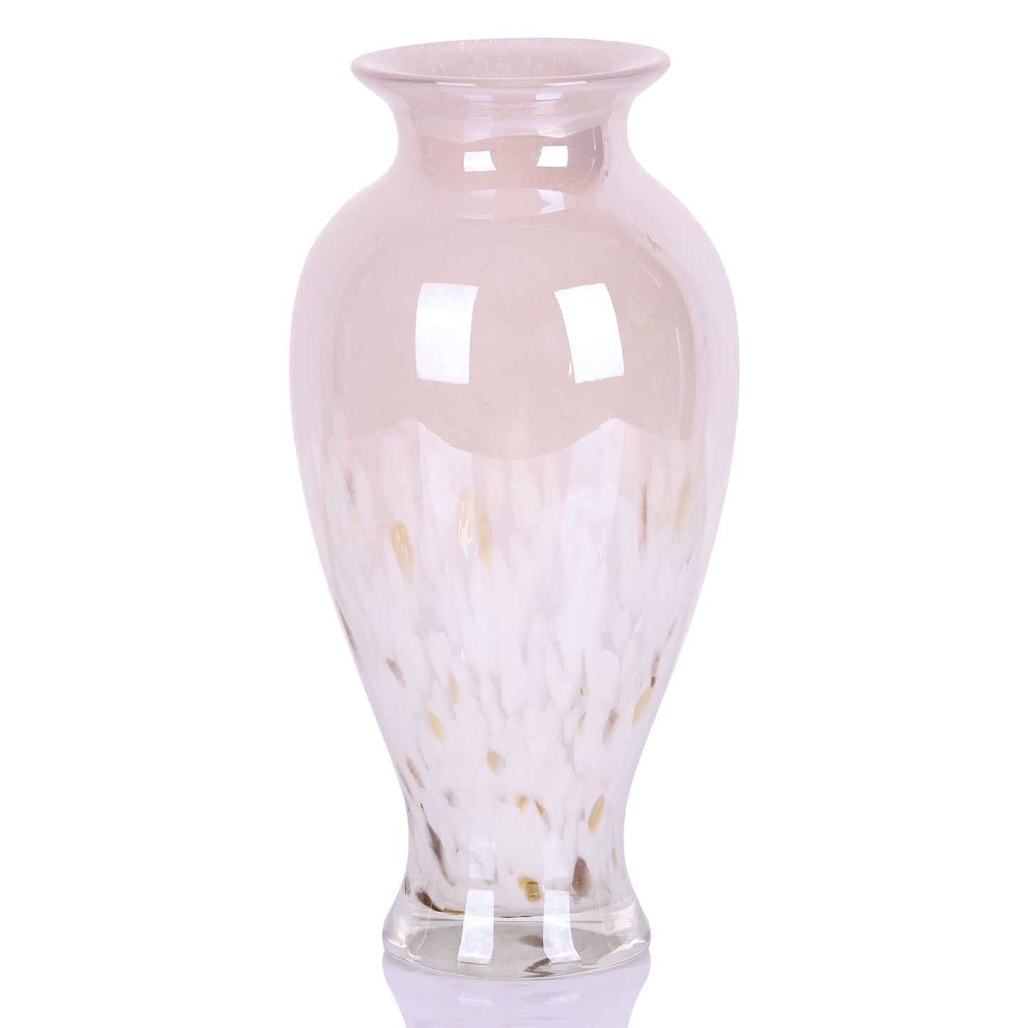 Blown Glass vase, Unique Glass vase, Glass Pink Decorative vase for Home Living Room Dining Table re Office Wedding Entrance Desktop Decorative vase.