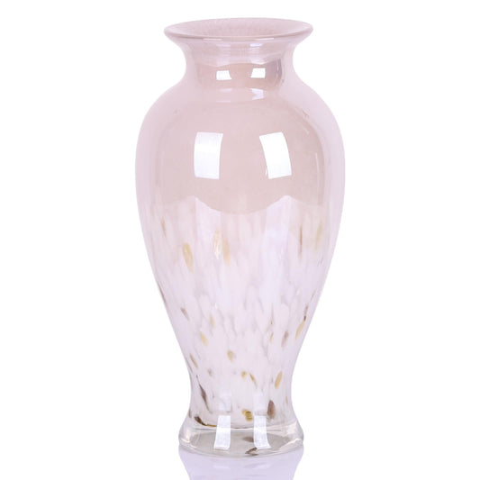 Blown Glass vase, Unique Glass vase, Glass Pink Decorative vase for Home Living Room Dining Table re Office Wedding Entrance Desktop Decorative vase.