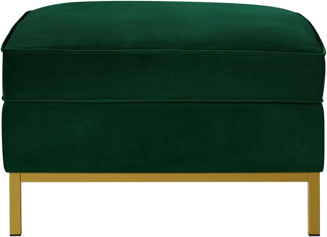 24KF Large Square Couch Ottoman Velvet Ottoman, Upholstered Velvet Padded Cushion Ottoman Table,Large Foot Rest for Couch, Couch Ottoman for Living Room-Jade