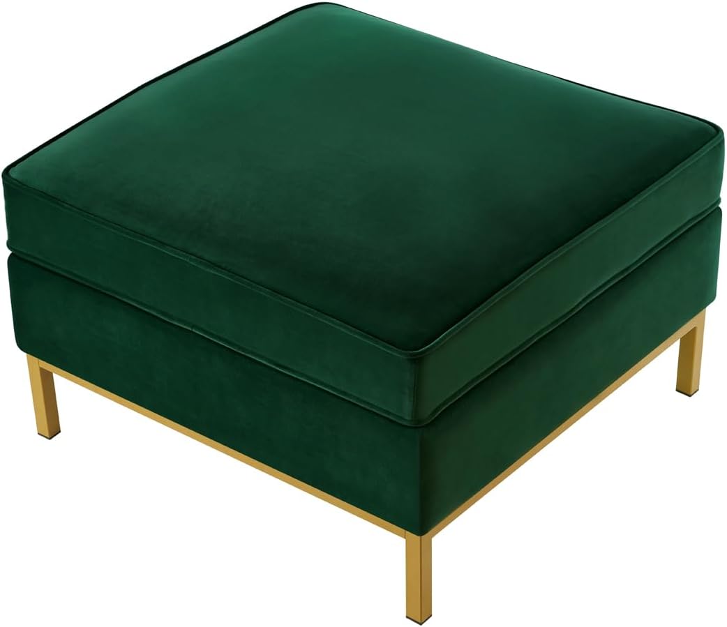 24KF Large Square Couch Ottoman Velvet Ottoman, Upholstered Velvet Padded Cushion Ottoman Table,Large Foot Rest for Couch, Couch Ottoman for Living Room-Jade