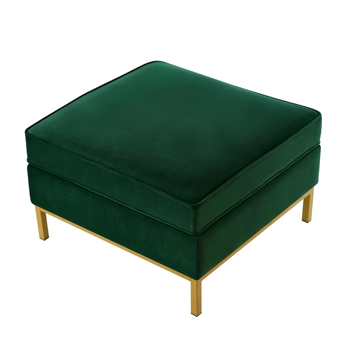 24KF Large Square Couch Ottoman Velvet Ottoman, Upholstered Velvet Padded Cushion Ottoman Table,Large Foot Rest for Couch, Couch Ottoman for Living Room-Jade