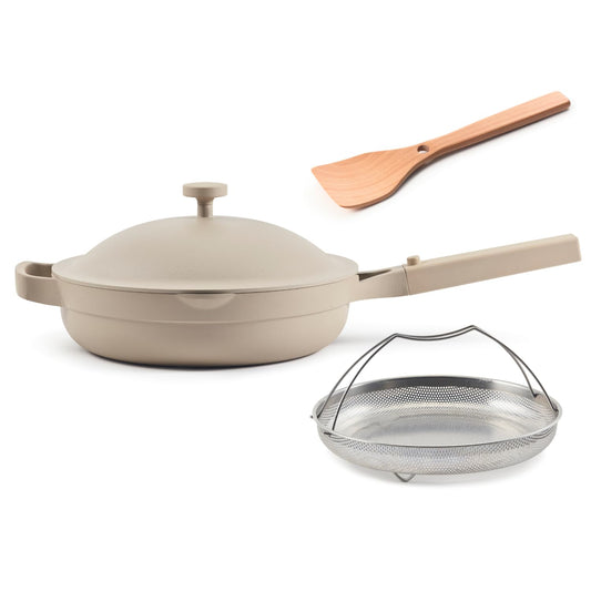 Our Place Always Pan 2.0-10.5-Inch Nonstick, Toxin-Free Ceramic Cookware | Versatile Frying Pan, Skillet, Saute Pan | Stainless Steel Handle | Oven Safe | Lightweight Aluminum Body | Steam