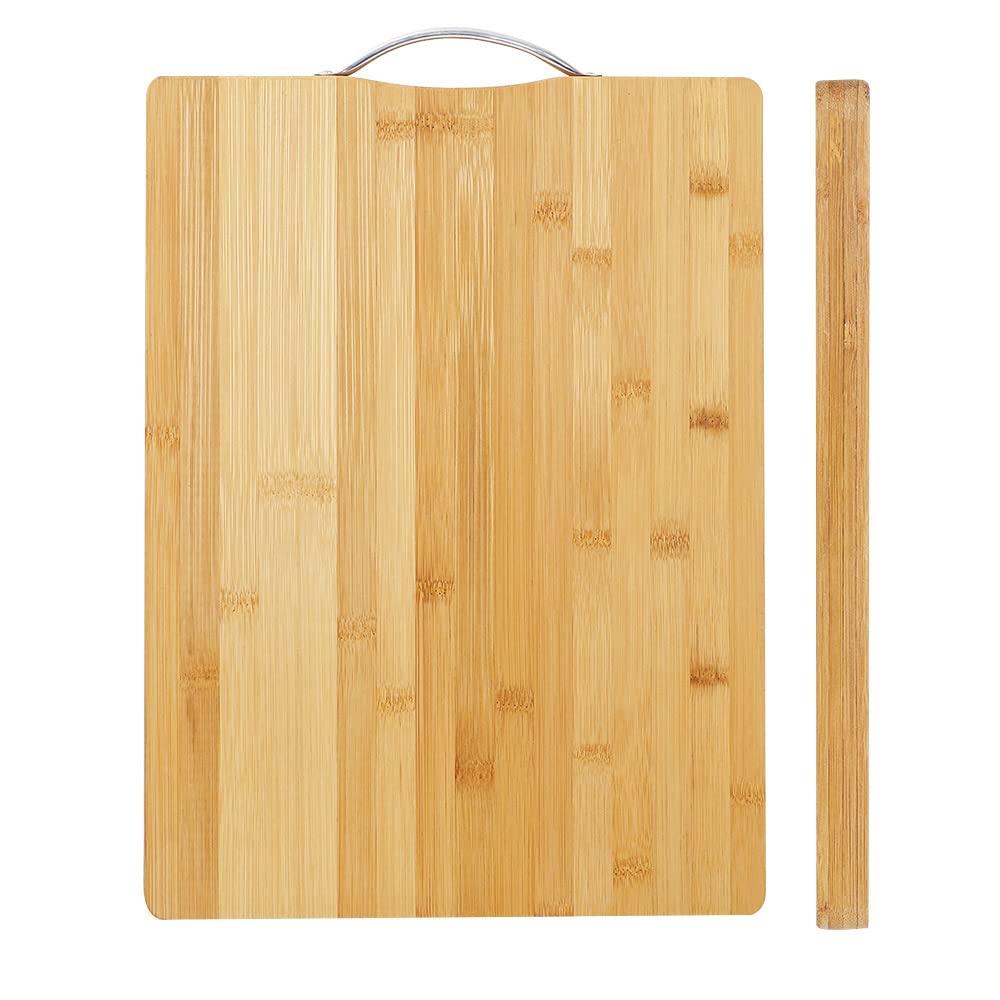 Natural Bamboo Cutting Board With Handle (Large（16×12inches）)