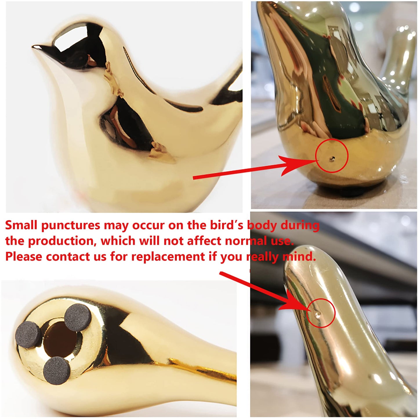 FANTESTICRYAN Small Birds Statues Gold Home Decor Modern Style Figurine Decorative Ornaments for Living Room, Bedroom, Office Desktop, Cabinets