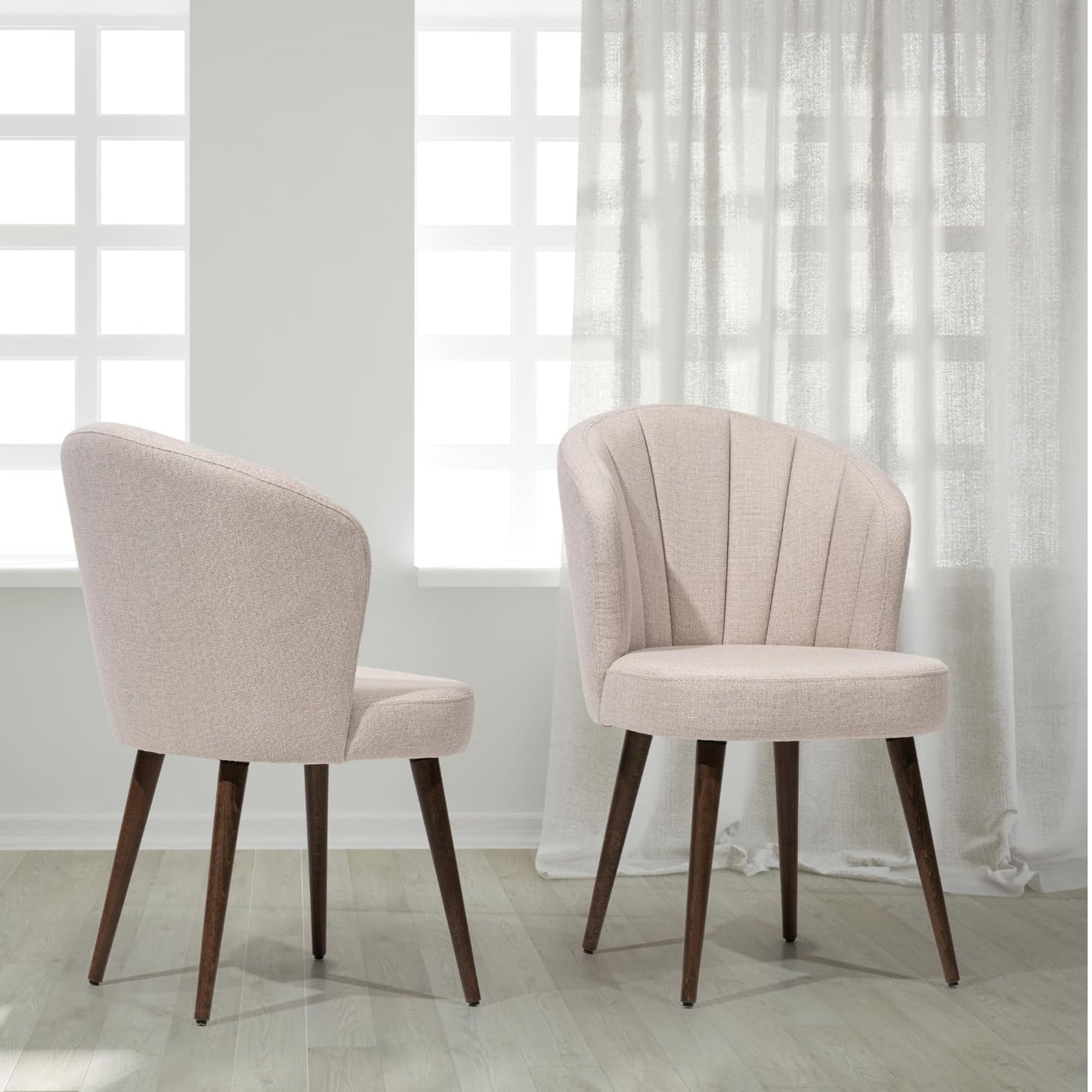 MELAGIO Lydia Dining Chair Set of 2 Upholstered Performance Fabric Dining Chair Accent Side Chair Dining Room Living Room Bedroom Restaurant Coffee Shop Tool-Free Easy Assembly