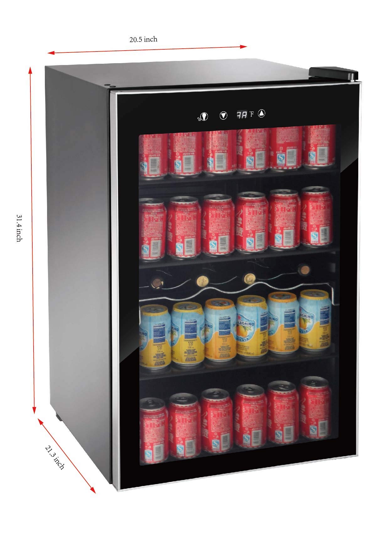 ARCTIC CHEF RMIS1530 RCA Freestanding Beverage Center Cooler Fridge Fits Wine, 110 can or 36 bottles, Black