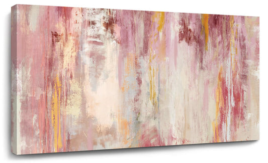 Kureful Abstract Wall Art Large Wall Decor Pink Artwork 20"x 40" Pictures Gold Paintings for Bedroom Living Room Office Canvas Prints