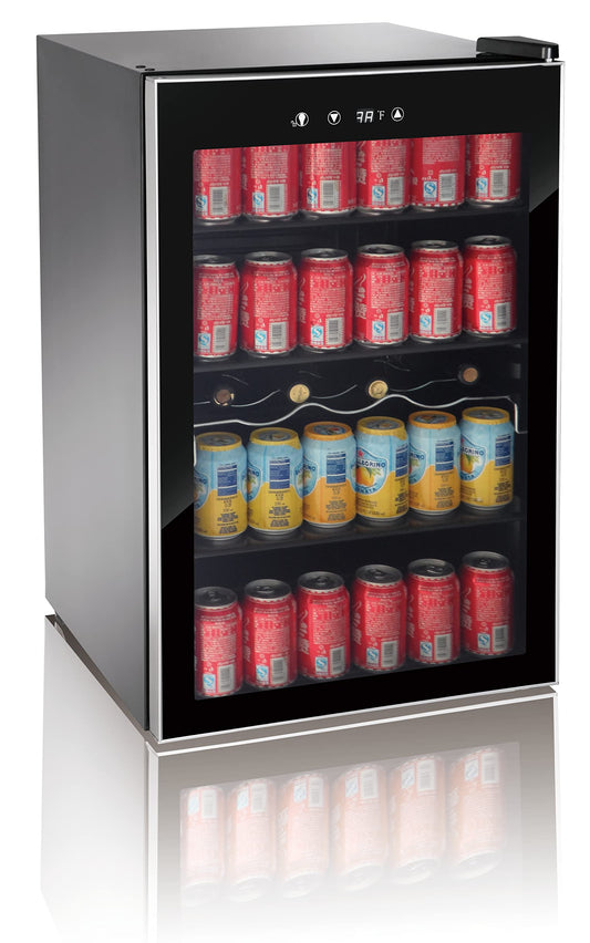 ARCTIC CHEF RMIS1530 RCA Freestanding Beverage Center Cooler Fridge Fits Wine, 110 can or 36 bottles, Black