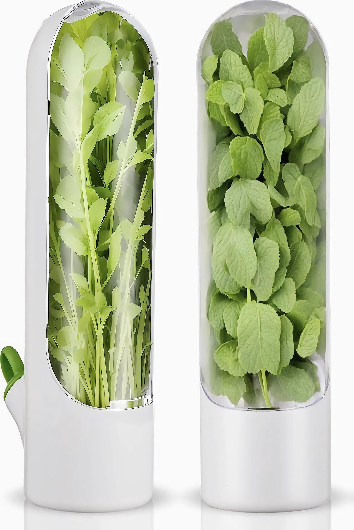 Herb Saver for Refrigerator, Fresh Herb Keeper, Herb Saver Pod Containers, Herb Fresh Keeper for Refrigerator,Herb Storage for Cilantro,Parsley, Asparagus,Keeps Vegetables Fresh for 2-3 Wee（2PCS）