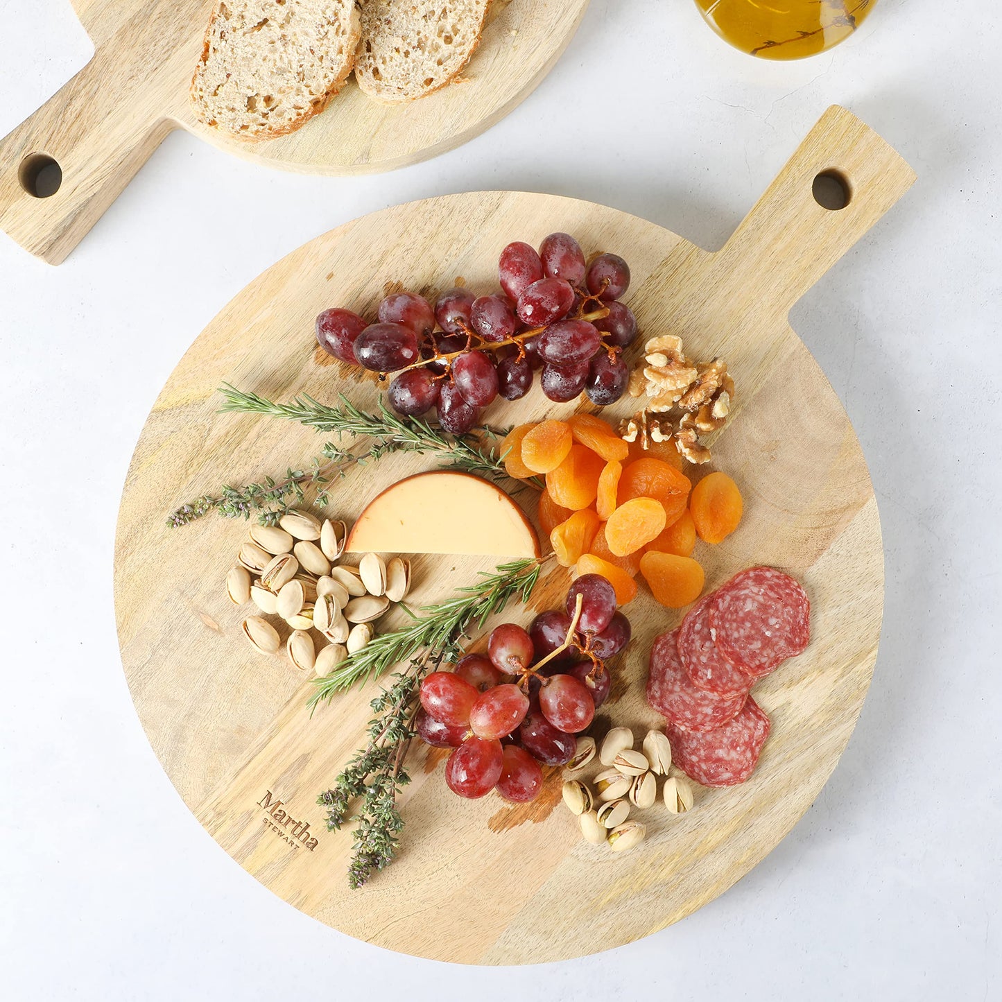 Martha Stewart Kindale 18" x 14" Cutting Charcuterie Board - Round - Mango Wood